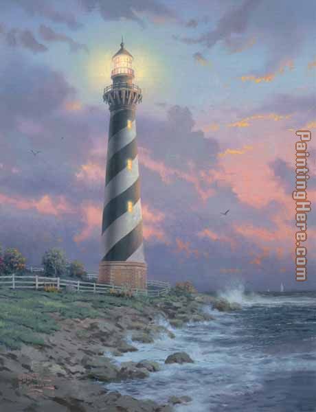 Cape Hatteras Light painting - Thomas Kinkade Cape Hatteras Light art painting